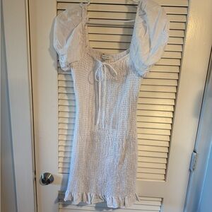 Gianni Bini White Puff Sleeve Dress